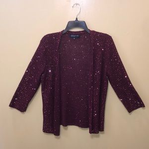 NWOT Jones New York Sequined Open Cardigan